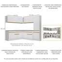 Ver imagem 4 de Armário Cozinha Completa Canto Veneza Mp2102 Multimóveis Branco + Brinde Jogo de Panelas Tramontina