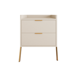 Mesa de Cabeceira Retrô com 2 Gavetas Asher 63cm - 3