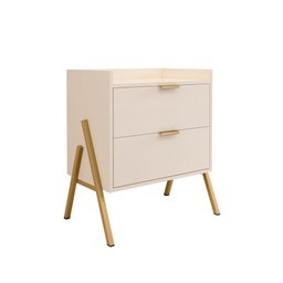 Mesa de Cabeceira Retrô com 2 Gavetas Asher 63cm - 6
