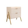 Mesa de Cabeceira Retrô com 2 Gavetas Asher 63cm - 6