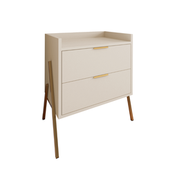 Mesa de Cabeceira Retrô com 2 Gavetas Asher 63cm - 4