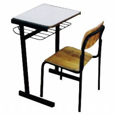 Conjunto escolar adulto mesa em formica cadeira em imbuia Dimovesc 938 - 1