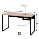 Ver imagem 4 de Mesa para Escritório Diretor Estilo Industrial 1,35m C/ Gaveteiro Netmobil - Dubai/preto