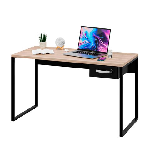 Mesa para Escritório Diretor Estilo Industrial 1,35m C/ Gaveteiro Netmobil - Dubai/preto