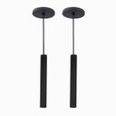 Ver imagem 1 de Kit 2 Pendente Tubo Palito Moderno 30cm - Preto