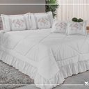 Ver imagem 1 de Kit Cobre Leito Especially Casal Padrão Bordada 7 Peças Branco