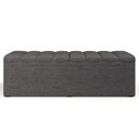 Ver imagem 3 de Kit Cabeceira Cama Box Casal 140cm Calçadeira Recamier Baú Dália W01 Linho Cinza Escuro - Lyam