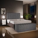 Ver imagem 4 de Kit Cabeceira Cama Box Casal 140cm Calçadeira Recamier Baú Dália W01 Linho Cinza Escuro - Lyam