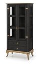 Ver imagem 2 de Cristaleira 2 Portas 2 Gavetas com Vidro Lateral Cor:preto