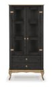 Ver imagem 1 de Cristaleira 2 Portas 2 Gavetas com Vidro Lateral Cor:preto