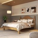 Ver imagem 5 de Conjunto Quarto Casal Ouro Guarda Roupa 4 Portas Cama Queen Cômoda 2 Cabeceiras Freijó Finestra