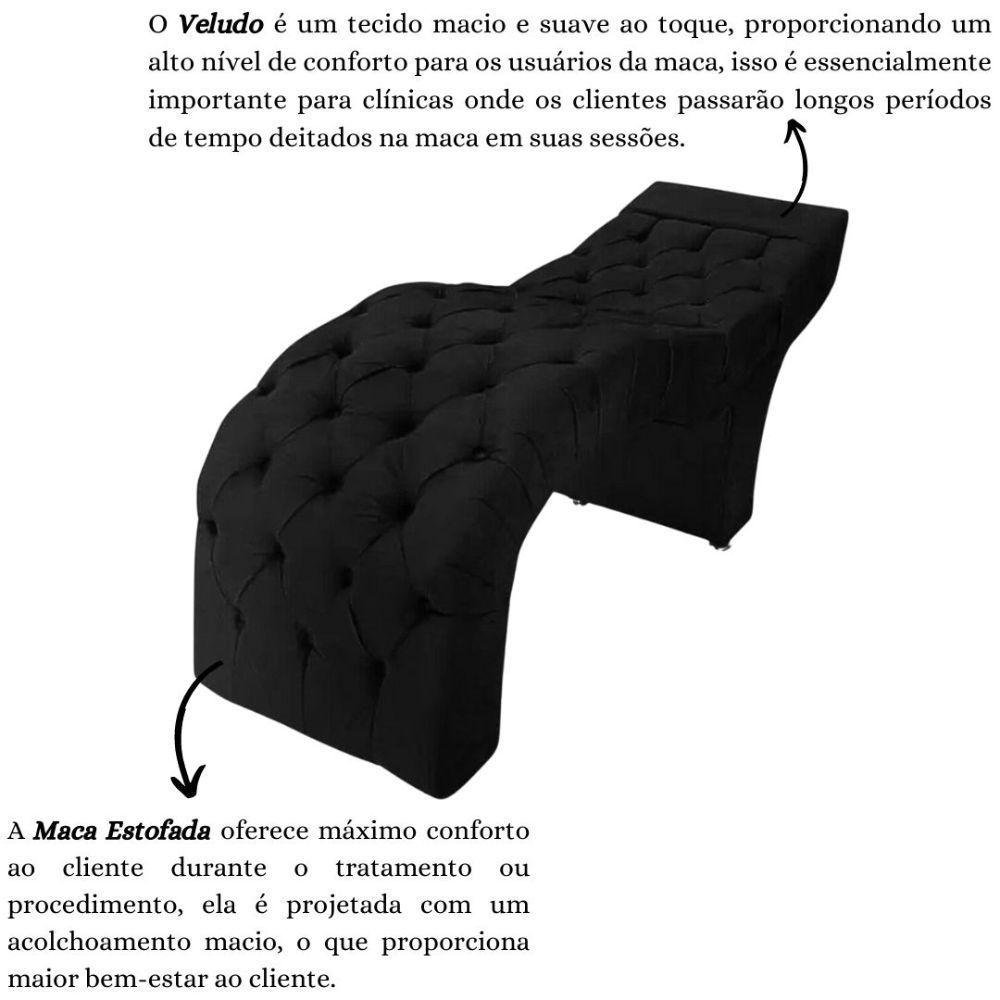 Maca Estofada Estética Cílios Salão Spa Veludo Ísis Cor:preto - 4