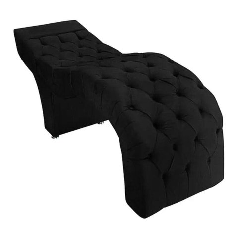 Maca Estofada Estética Cílios Salão Spa Veludo Ísis Cor:preto