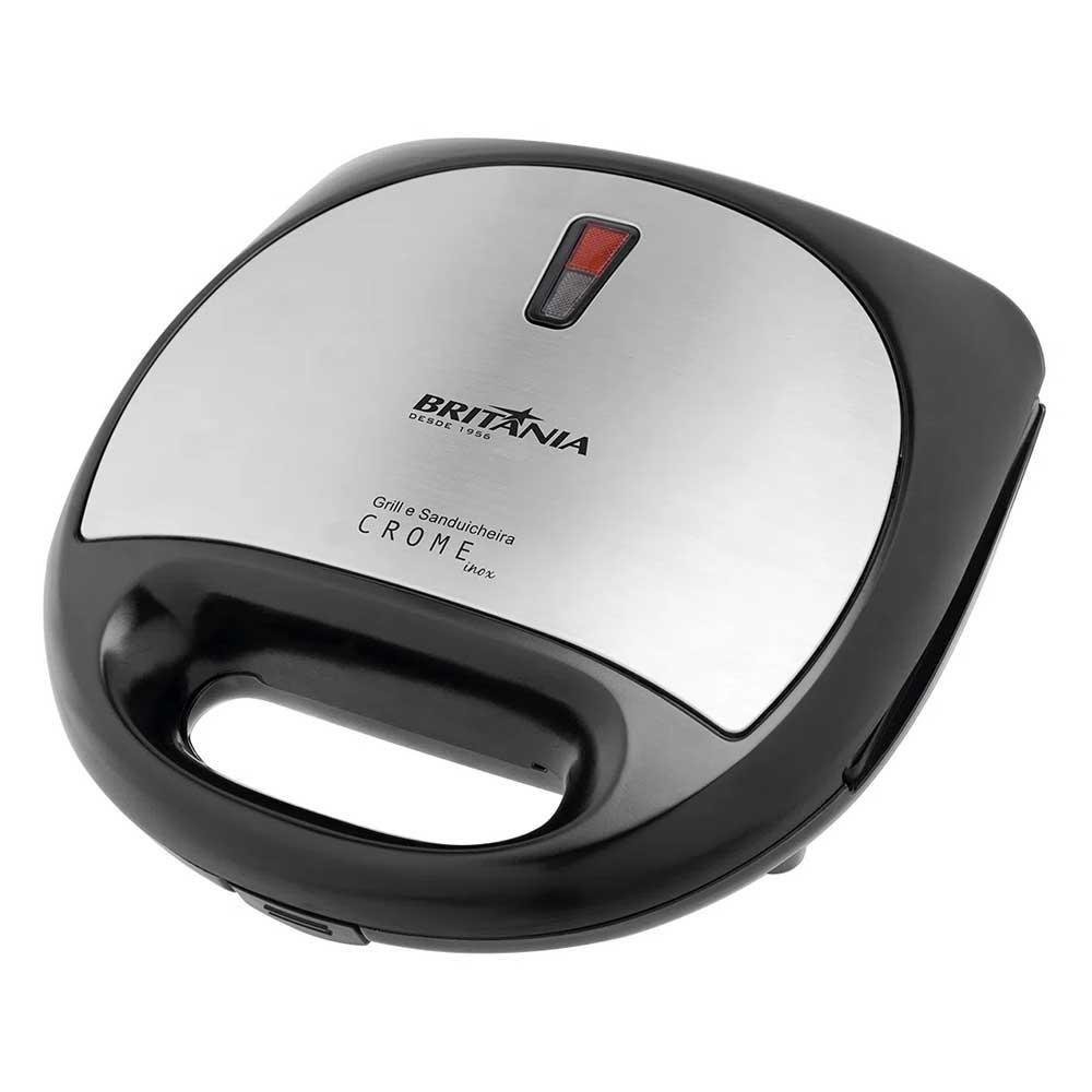 Sanduicheira Grill Britânia Antiaderente Preto/inox 127v - 1