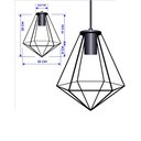 Ver imagem 2 de Lustre Pendente Moderno Aramado Diamante Preto