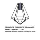 Ver imagem 3 de Lustre Pendente Moderno Aramado Diamante Preto