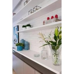 Prateleira Decorativa Mdf Branco 120x30 Suporte Invisível - 3