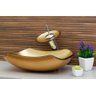 Kit Cuba Abaulada Dourado 45cm + Torneira Cascata Vidro + Válvula Click Banheiro - 1