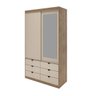 Guarda-roupa com Espelho, 2 Portas de Correr e 6 Gavetas Gautama Off White - 3