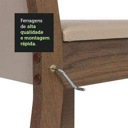 Kit 4 Cadeiras de Jantar 4291 Madesa Rustic/crema/sintético Bege - 5