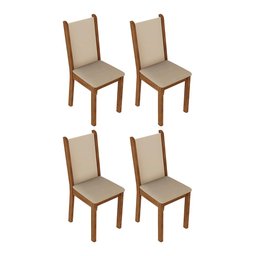 Kit 4 Cadeiras de Jantar 4291 Madesa Rustic/crema/sintético Bege - 2