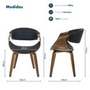 Ver imagem 6 de Cadeira Nicole com Assento Ergonômico em Pu e Estrutura em Madeira, Design Moderno e Confortável