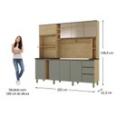 Ver imagem 3 de Cozinha 205cm MDF 15mm com Portas de Vidro Érica Bege/Amendoa/Acqua