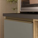 Ver mais imagens de Cozinha 205cm MDF 15mm com Portas de Vidro Érica Bege/Amendoa/Acqua