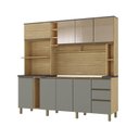 Ver imagem 2 de Cozinha 205cm MDF 15mm com Portas de Vidro Érica Bege/Amendoa/Acqua