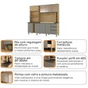 Ver imagem 5 de Cozinha 205cm MDF 15mm com Portas de Vidro Érica Bege/Amendoa/Acqua