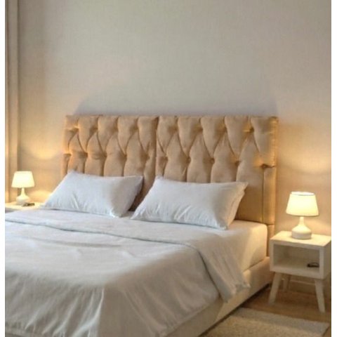 Cabeceira Cama Box Solteiro Leticia 160cm Suspensa Retangular Areia