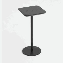 Mesa de Apoio Tokka - Tampo Ebano - Base Aço Carbono - Altura 50cm - 1