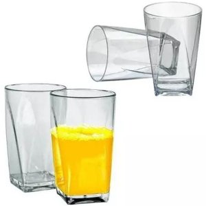 Copo Acrílico Cozinha Casa Suco Kit Com 8 Pçs 280ml