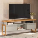 Ver imagem 2 de Rack para Sala de Estar Tv 70 Pol 180cm Esmirna L05 Nature Off White - Lyam Decor