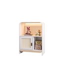 Ver imagem 3 de Estante Infantil Wave 1 Porta em Rattan, com LED e 2 Nichos Casatema MadeiraOriginals Branco/Marrom