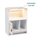 Ver imagem 6 de Estante Infantil Wave 1 Porta em Rattan, com LED e 2 Nichos Casatema MadeiraOriginals Branco/Marrom
