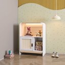 Ver imagem 1 de Estante Infantil Wave 1 Porta em Rattan, com LED e 2 Nichos Casatema MadeiraOriginals Branco/Marrom
