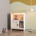 Ver imagem 1 de Estante Infantil Wave 1 Porta em Rattan, com LED e 2 Nichos Casatema MadeiraOriginals Branco/Marrom