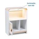 Ver imagem 6 de Estante Infantil Wave 1 Porta em Rattan, com LED e 2 Nichos Casatema MadeiraOriginals Branco/Marrom