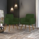 Ver imagem 2 de Kit 8 Cadeiras Poltronas Decorativa - Escritório - Recepção Cor:Verde