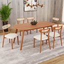 Ver imagem 1 de Conjunto Sala de Jantar Mesa Tampo MDF com 6 Cadeiras Ceci