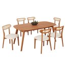 Ver imagem 2 de Conjunto Sala de Jantar Mesa Tampo MDF com 6 Cadeiras Ceci