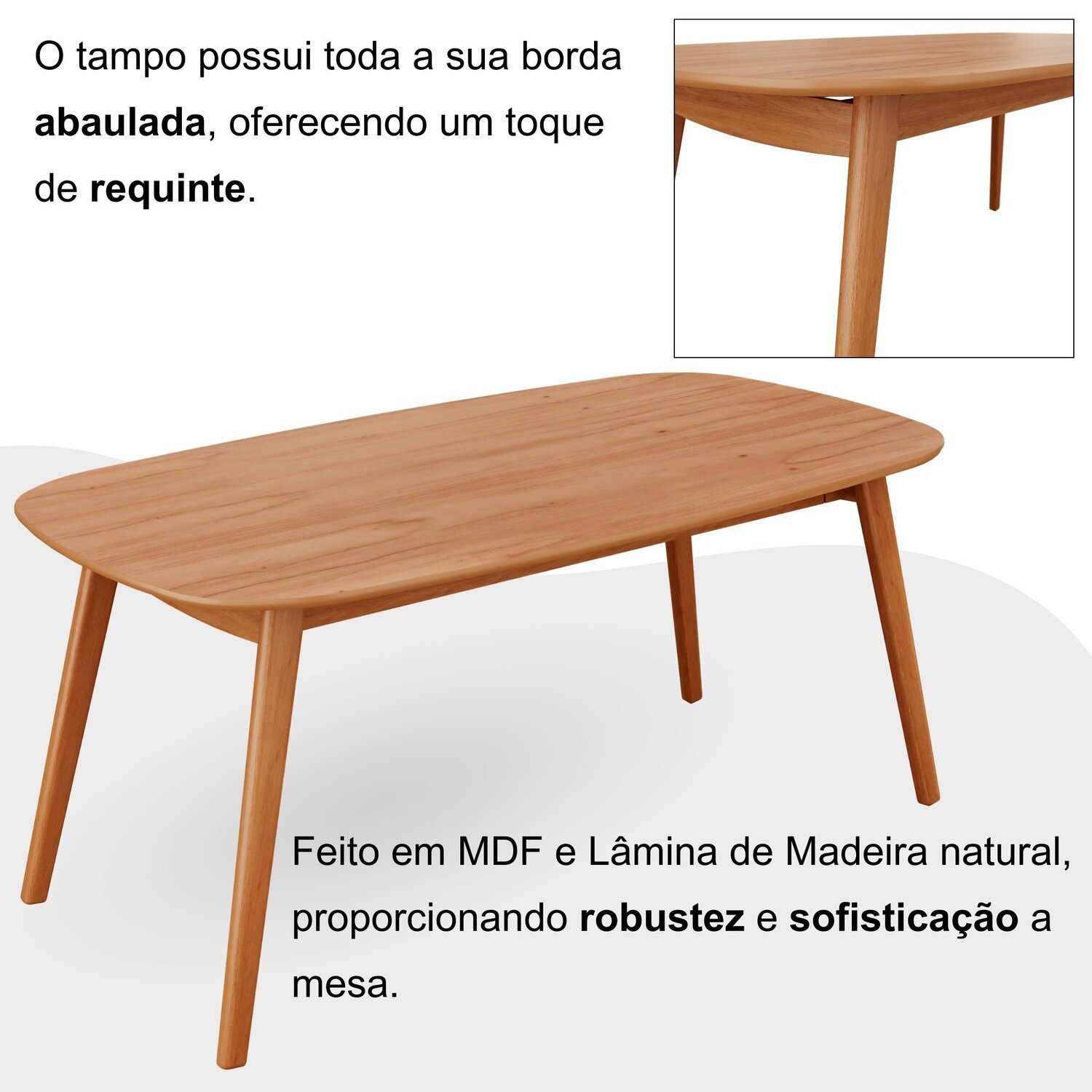 Conjunto Sala de Jantar Mesa 160x80cm Tampo em Mdf Laminado 6 Cadeiras Ceci - 8