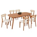 Ver imagem 2 de Conjunto Sala de Jantar Mesa Tampo MDF com 6 Cadeiras Ceci Yescasa Marrom