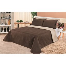 Cobre leito Cobertor 2 travesseiros quarto casal 2,60x2,40:Marrom bege - 2