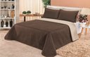 Ver imagem 2 de Cobre leito Cobertor 2 travesseiros quarto casal 2,60x2,40:Marrom bege
