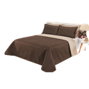 Ver imagem 1 de Cobre leito Cobertor 2 travesseiros quarto casal 2,60x2,40:Marrom bege