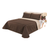 Cobre leito Cobertor 2 travesseiros quarto casal 2,60x2,40:Marrom bege - 1