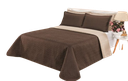 Ver imagem 1 de Cobre leito Cobertor 2 travesseiros quarto casal 2,60x2,40:Marrom bege