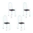 Ver imagem 1 de Kit 4 Cadeiras Tubular 96x36x41 cm Iris B Preto/Branco